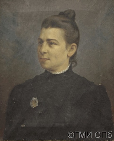 Неизвестный художник.  Портрет врача М.М. Гинзбург. 1880-е