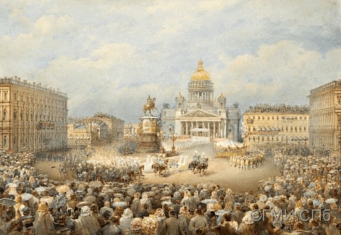 Садовников В.С.       Открытие памятника императору Николаю I на Мариинской площади. 1859