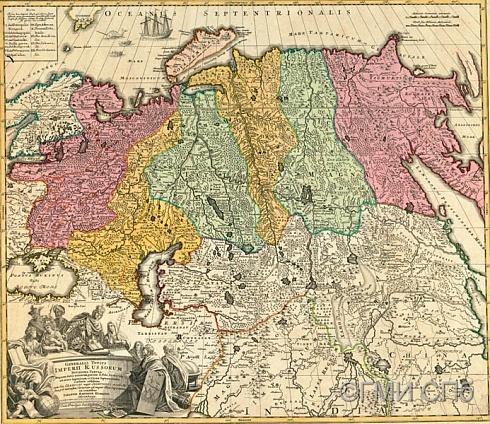 Хоманн И. Б.       Новейшая генеральная карта всей Русской Империи. После 1726