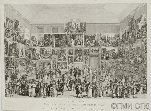 Мартини, П.         Экспозиция Салона в Лувре в 1787 году.   1787