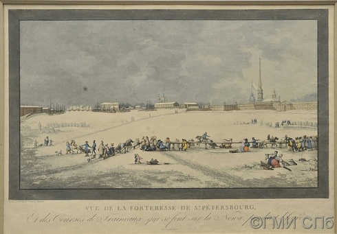 Дамам-Демартре  М-Ф.        Вид Петербургской крепости со льда Невы. 1813