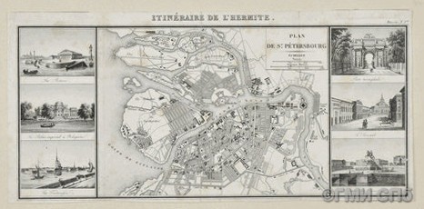 Тардье А.  План Петербурга с видами города. 1820-е годы
