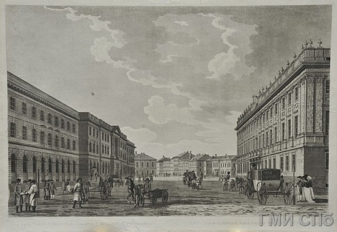 Мэлтон Т. (младший). Вид Мраморного дворца и Большой Миллионной улицы. 1790