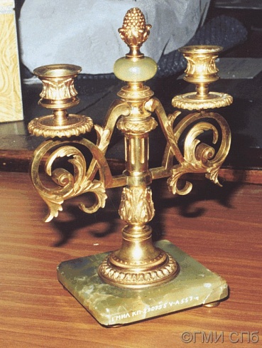 Подсвечник  на  две свечи.  1870-1880-е годы