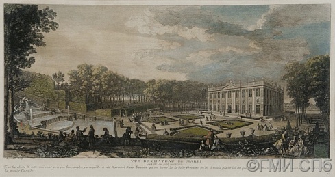 Риго, Ж.        Вид дворца Марли со стороны малого партера.    Около 1745