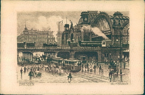 Дрезден. Центральный вокзал. После 1908