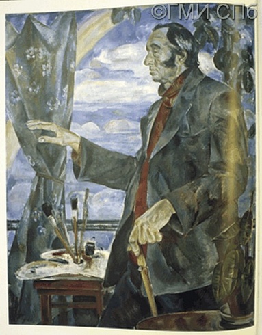 Коростелев П.Г.      Слепой художник Ярослав Крестовский (после дождя). 1980-1981 годы