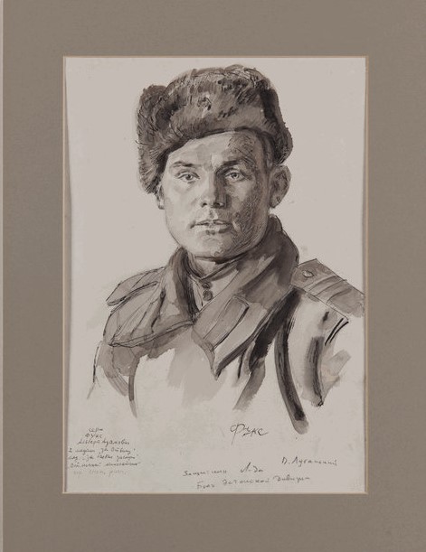 Луганский П.И. Портрет сержанта Фукса Альберта Адамовича, бойца эстонской дивизии. 1944