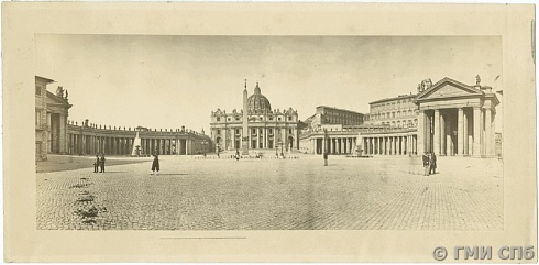 Неизвестный фотограф. Италия. Рим. Панорама площади Святого Петра. 1870-е годы