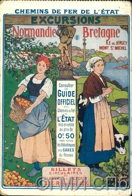 CHEMINS DE FER DE L’ETAT. EXCURSIONS NORMANDIE Bretagne. (Государственная железная дорога приглашает на экскурсии по Франции).   Начало  ХХ века