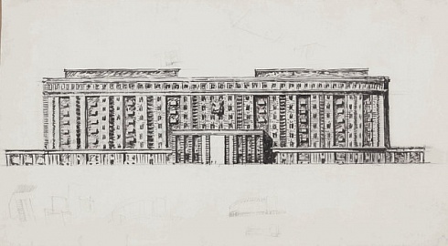 Троцкий Н.А. Проект жилого дома "Ударник". 1934