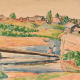 С. Я. Шлейфер. Весьегонск. Бумага, акварель, карандаш.1919–1922. ГМИ СПб.