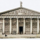 Джакомо Кваренги (1744–1817). Проект Манежа лейб-гвардии Конного полка. Главный фасад. Около 1805 года. Бумага, акварель, тушь, перо.