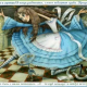 Е. Базанова. "Алиса раздвигается как подзорная труба" к книге Л. Кэрролла "Приключения Алисы в стране чудес, рассказанные для маленьких читателей самим автором". Бумага, серая тушь, перо, акварель, темпера, цветные карандаши. 2005