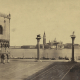 Неизвестный фотограф. Вид с Пьяцетты на остров Сан Джорджо и церковь Сан Джорджо Маджоре. Колонны Пьяцетты . Фотография. 1860-е (?)